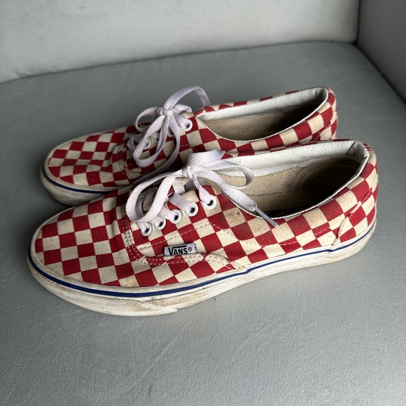 Vans Red & White Checkered Sneakers 8 - Picture 5 of 9
